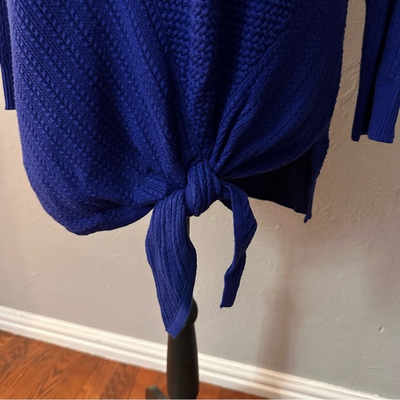 Rafaella Sapphire Blue Tie Front Knit Top | Size M | NWT - Picture 4 of 15